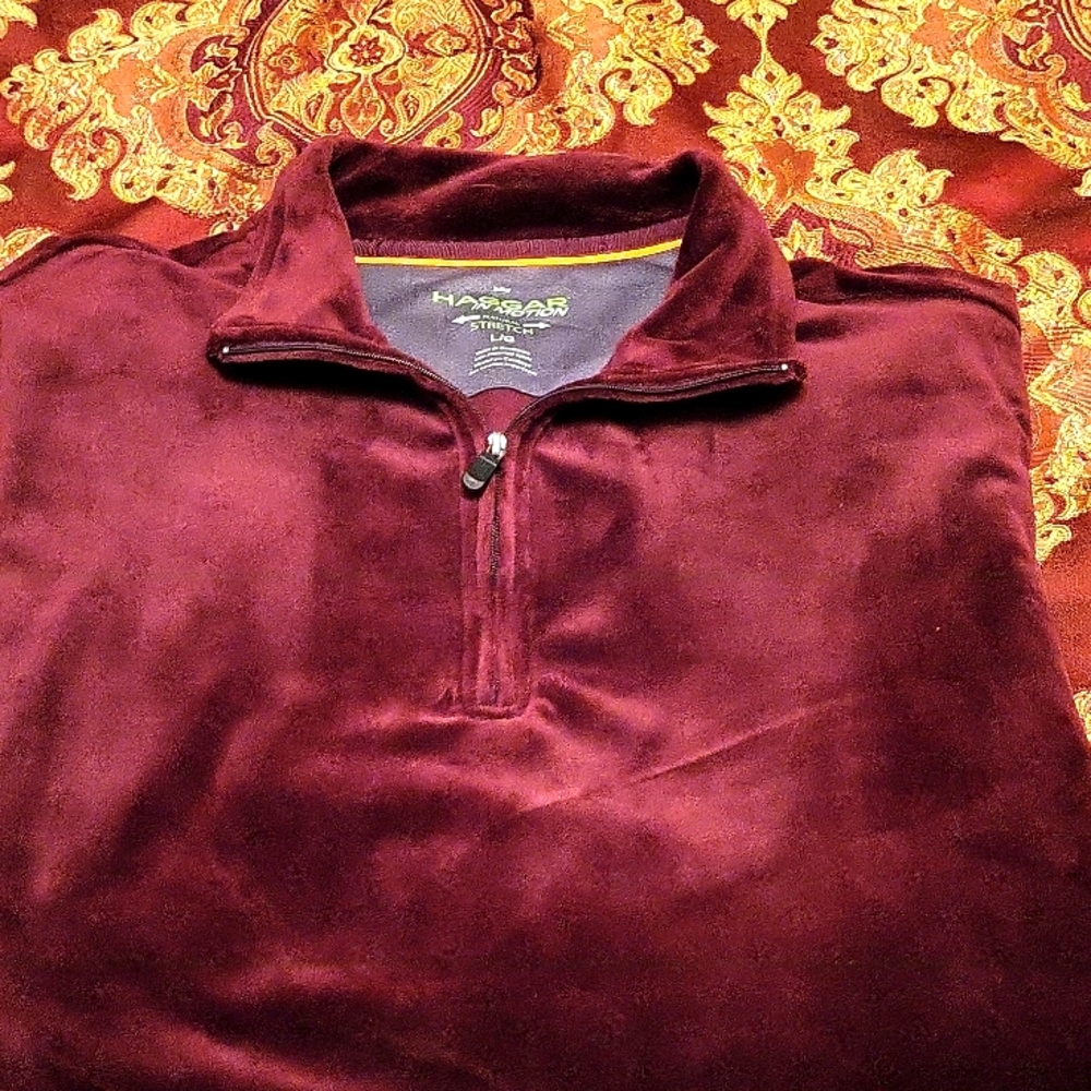 Haggar 1/4 zip neck long sleeve pull over shirt